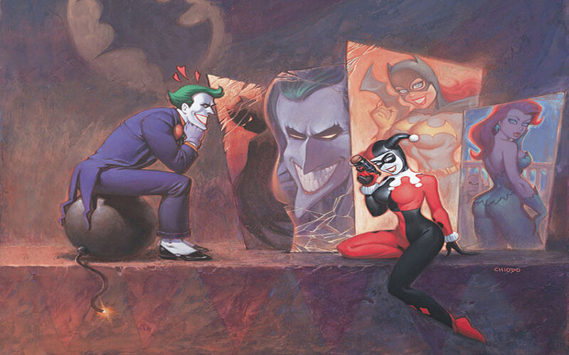 Joker and Harley Quinn in a cave