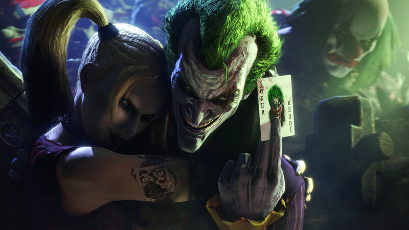 Joker and Harley Quinn in dark scene