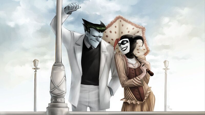 Joker and Harley Quinn — White, Dramatic