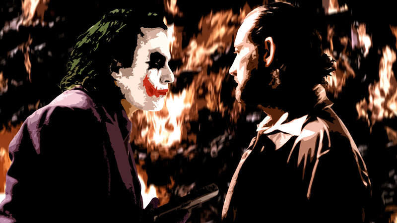 Joker and Man Facing Each Other