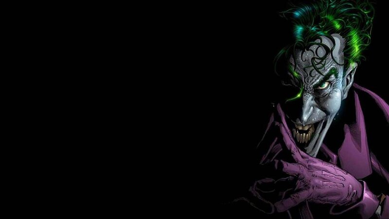 Joker Character — Black, Dramatic, Comic, Green Hair, Purple Suit