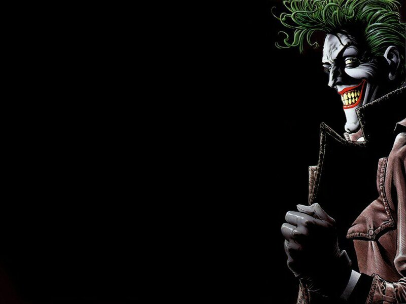 Joker Character — Black, Dramatic, Comic, Green Hair, White Face Paint