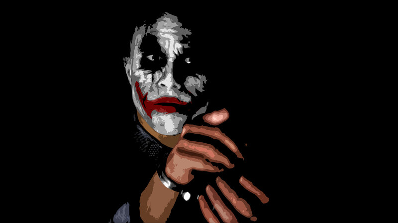 Joker Character — Black, Dramatic, Digital Art, Face Paint