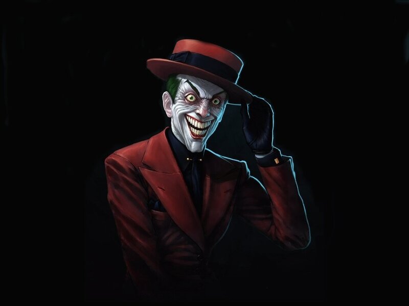 Joker Character — Black, Dramatic, Digital Art, Hat