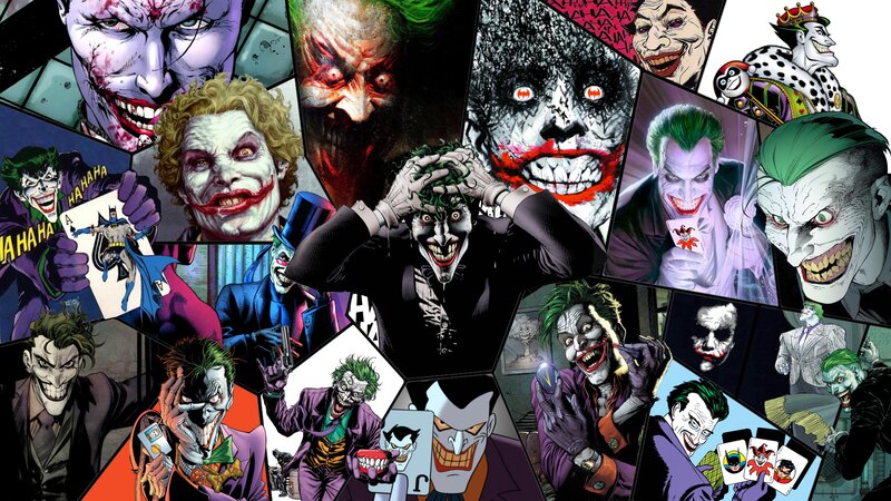 Joker Character Collage — Black, Chaotic