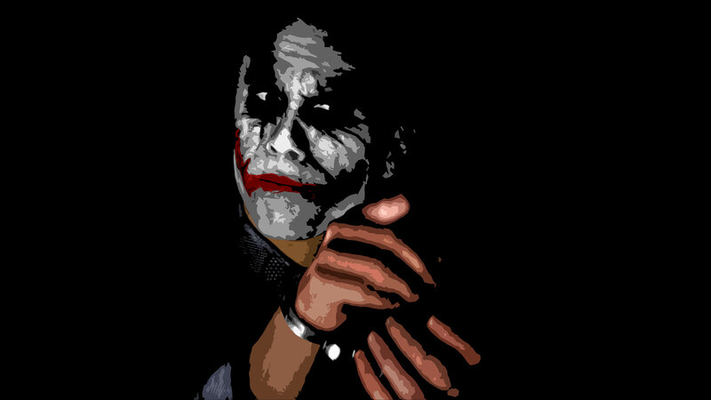 Joker Character Face — Black, Dark, Digital Art, Face Paint