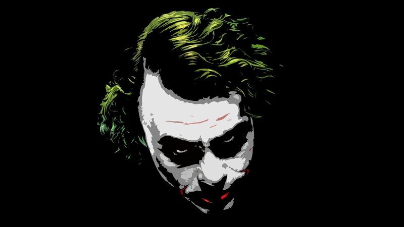 Joker Character Face — Black, Dark, Digital Art