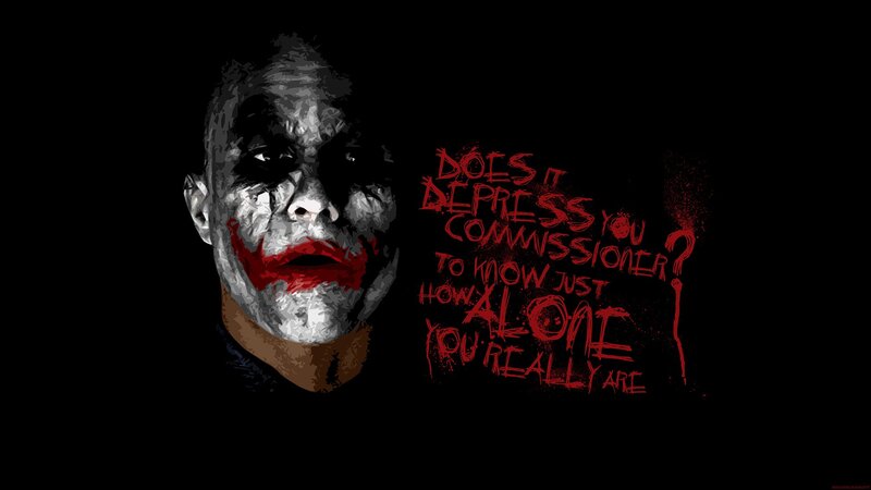 Joker Character Face — Black, Dark, Dramatic, Digital Art, Face Paint, Text