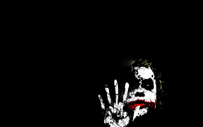 Joker Character Face — Black, Dark, Dramatic, Digital Art, Handprint
