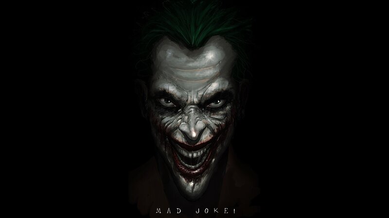 Joker Character Face — Black, Dark, Menacing, Night