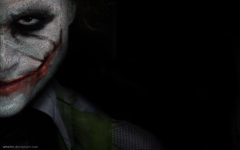 Joker Character Face — Black, Dark, Night, Digital Art