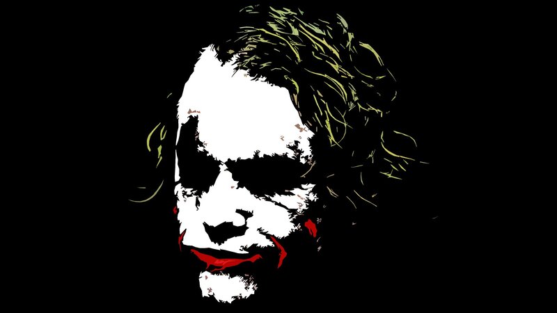 Joker Character Face — Black, Dramatic, Digital Art, Face Paint, Smile