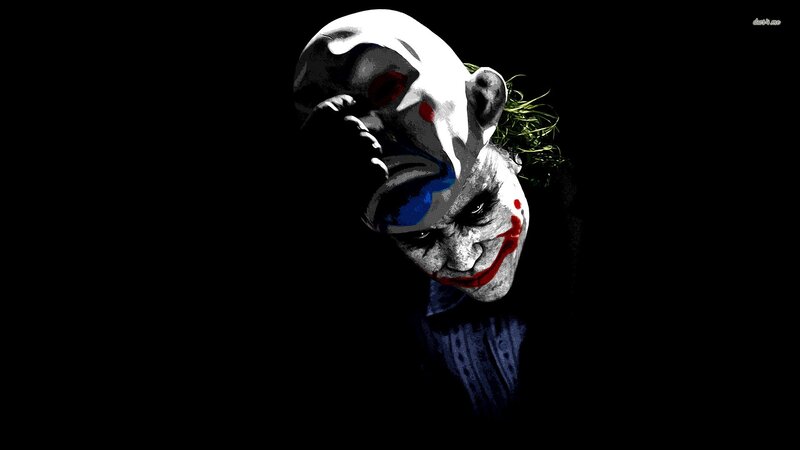 Joker Character Face — Black, Dramatic, Digital Art