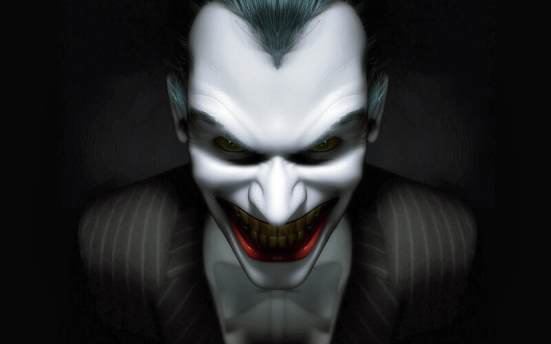 Joker Character Face — Black, Menacing, Digital Art