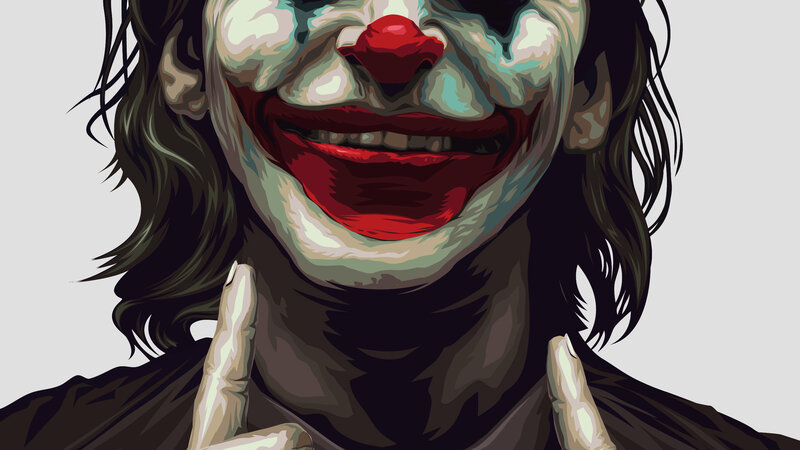 Joker Character Face — Red, Dramatic