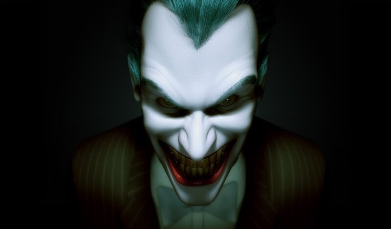 Joker Character Face — White, Dark, 3d Render, White Makeup