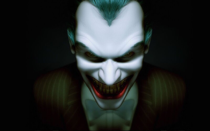 Joker Character Face — White, Dark, Menacing, Digital Art