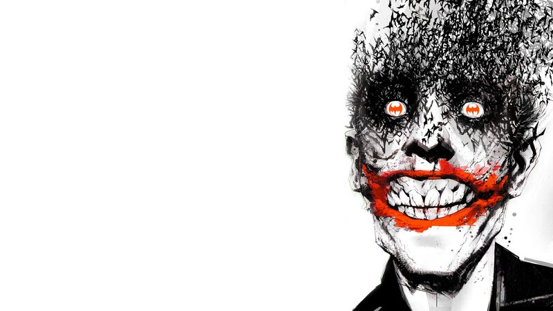 Joker Character Face — White, Dramatic, Comic