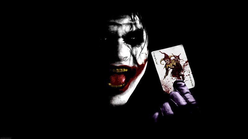 Joker Character Holding Card — Black, Dark, Dramatic