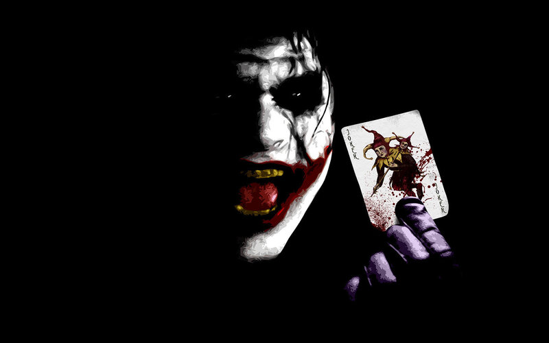 Joker Character Holding Card