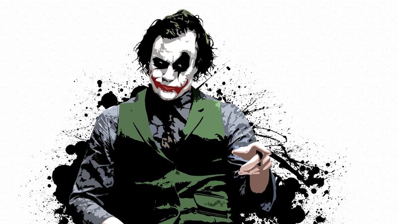 Joker Character Illustration — Black, Dramatic