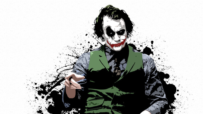 Joker Character Illustration — White, Dramatic