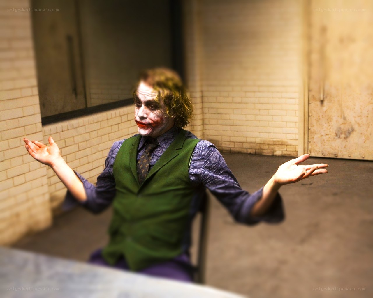 Joker character in green vest