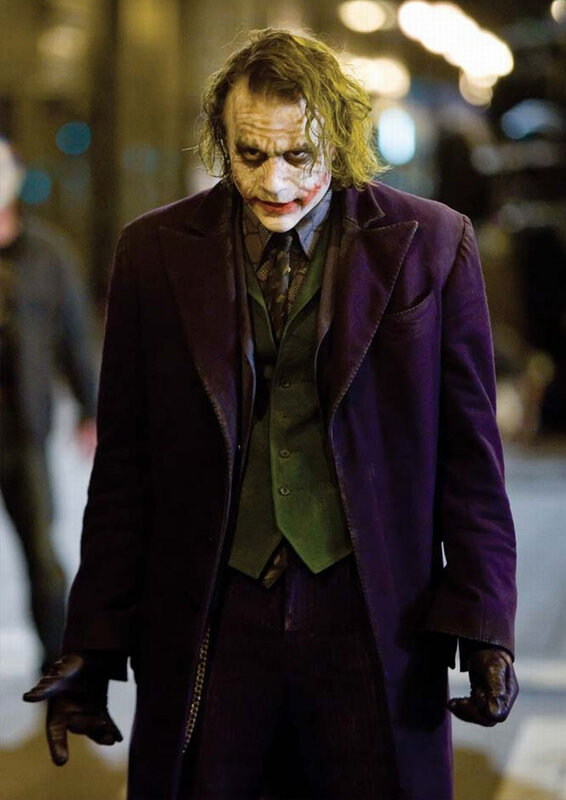 Joker character in purple coat