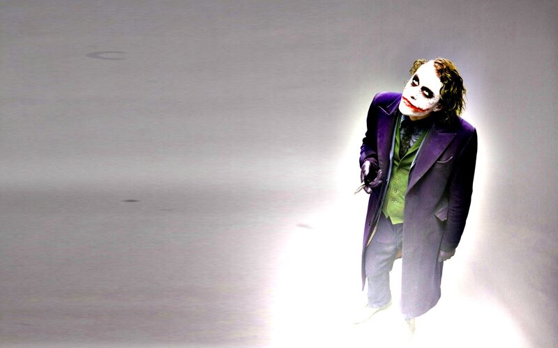 Joker character in purple coat