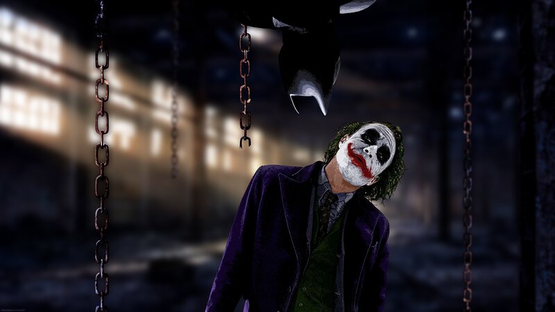 Joker Character in Purple Coat — Dramatic, Night