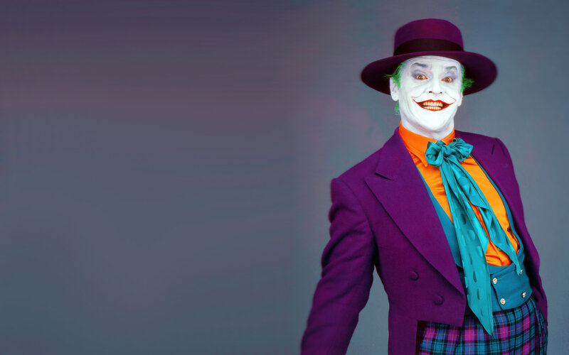 Joker character in purple suit