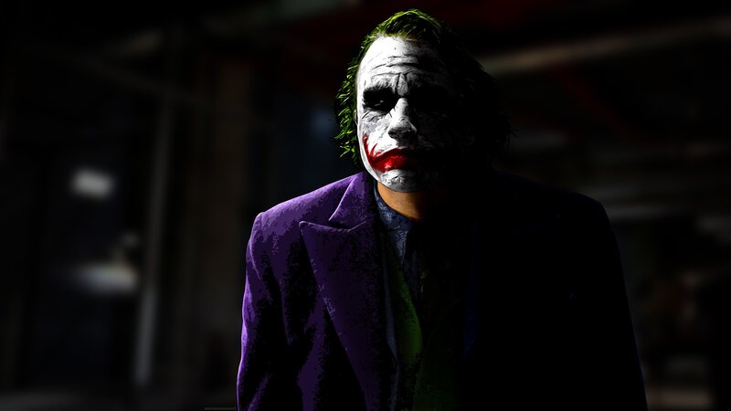 Joker Character in Purple Suit — Dramatic, Night