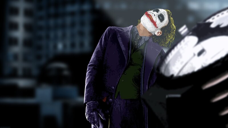Joker Character in Purple Suit — Dramatic