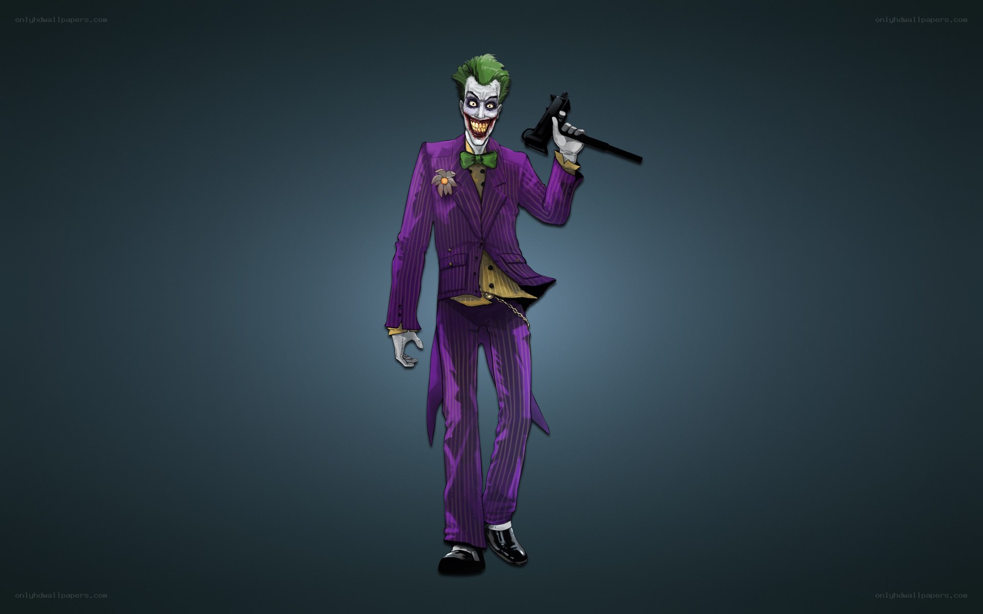 Joker character in purple suit