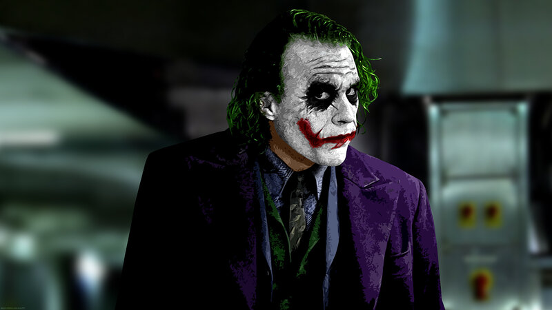Joker Character in Suit — Purple, Dramatic, Digital Art