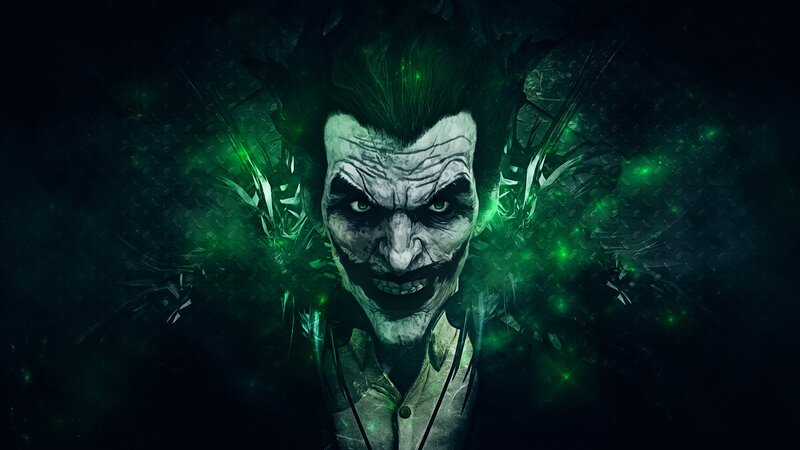 Joker Character Portrait — Black, Dark, Menacing, Digital Art