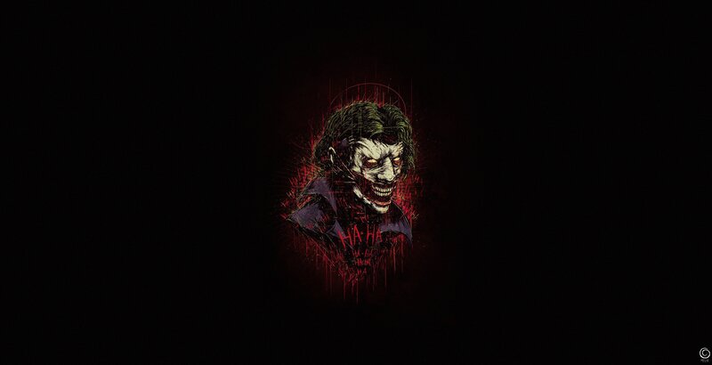 Joker Character Portrait — Black, Dark, Menacing, Night