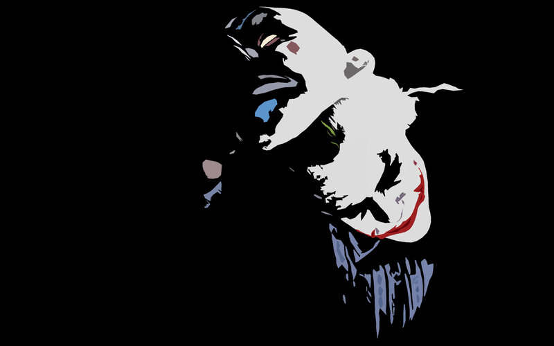 Joker Character Portrait — Black, Dramatic, Digital Art, Face Paint, Smile