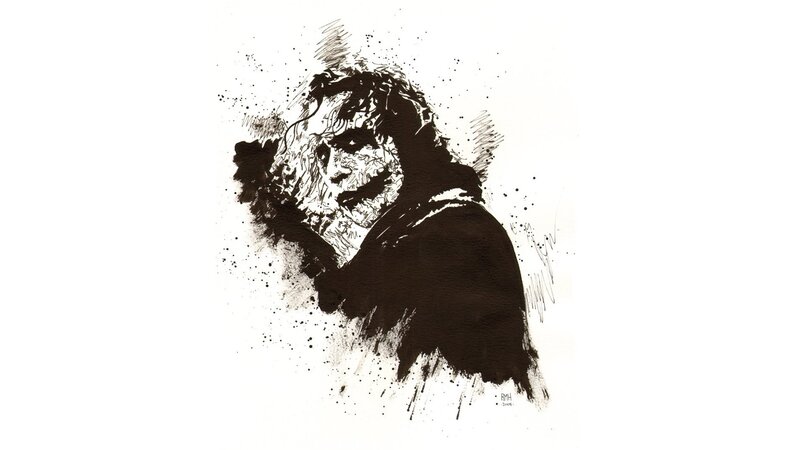 Joker Character Portrait — Black, Dramatic, Illustration, Face Paint