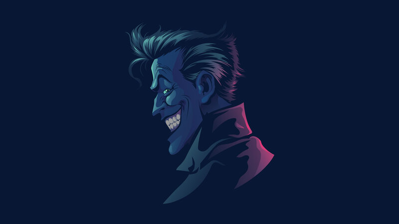 Joker Character Portrait — Blue, Dark