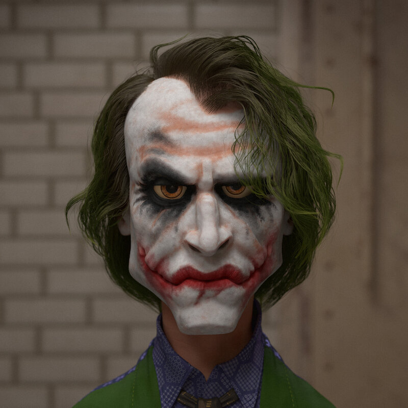 Joker Character Portrait — Green, Intense