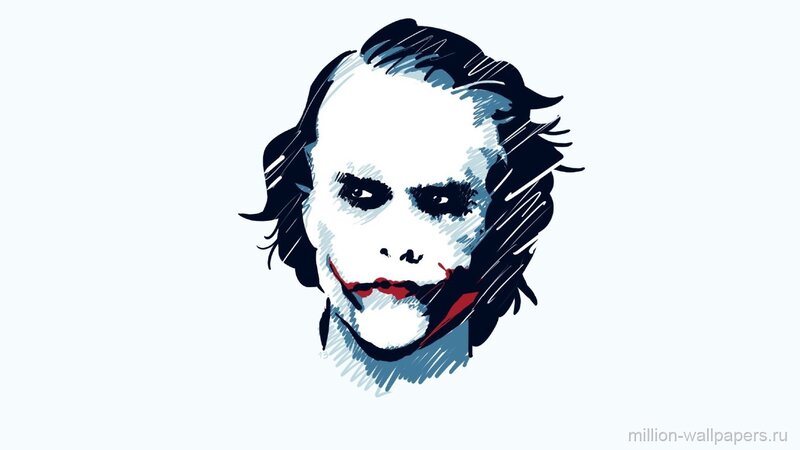 Joker Character Portrait — White, Dramatic, Illustration
