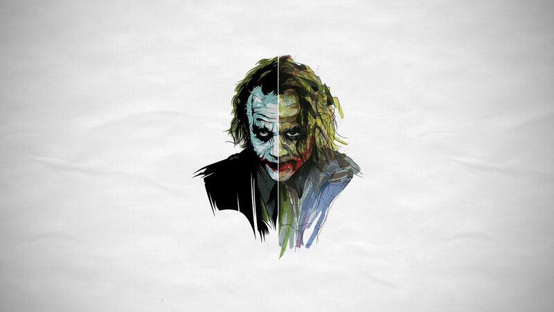 Joker Character Portrait — White