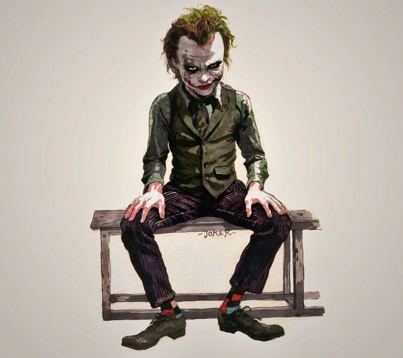 Joker Character Sitting — Green