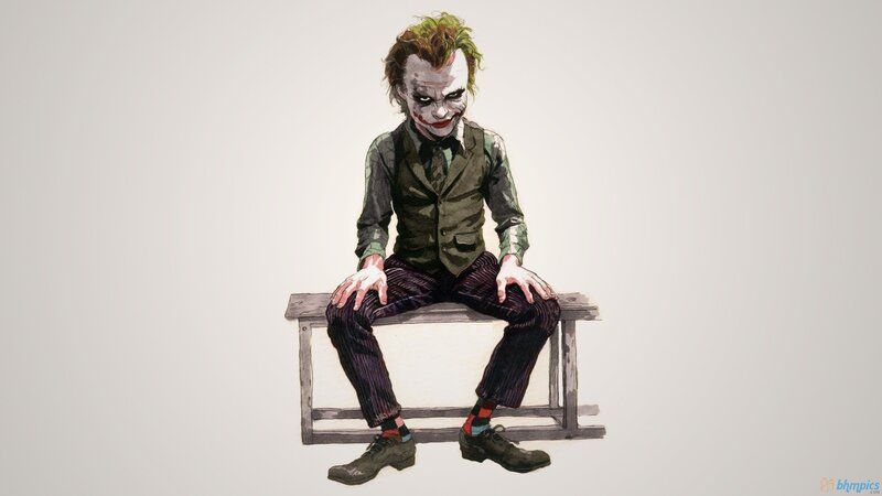 Joker Character Sitting — White