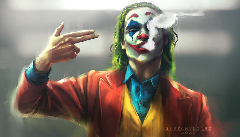 Joker Character Smoking — Red