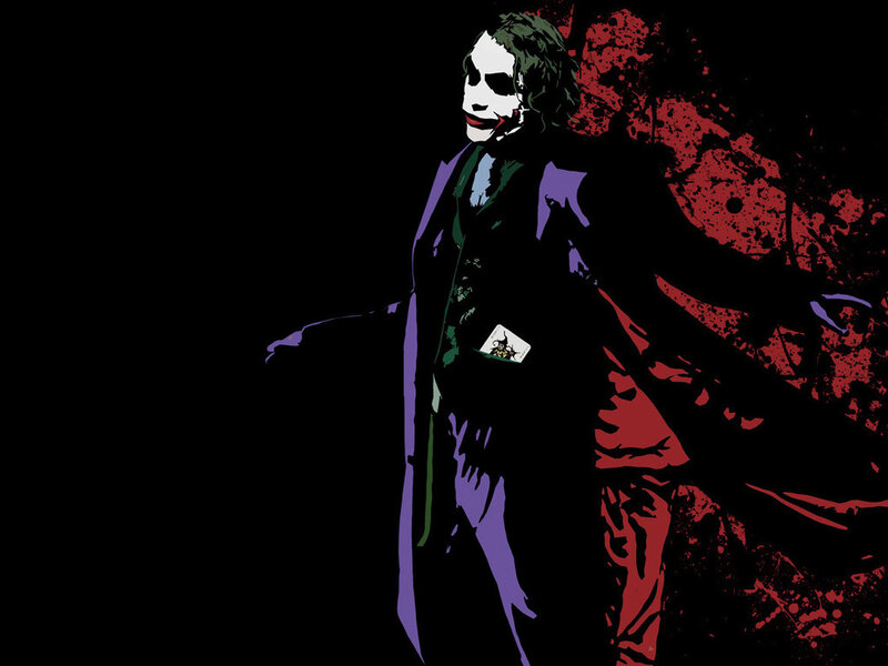 Joker Character Standing — Black, Dramatic