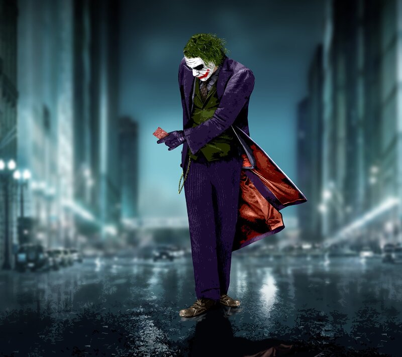 Joker Character Standing — Purple, Dark
