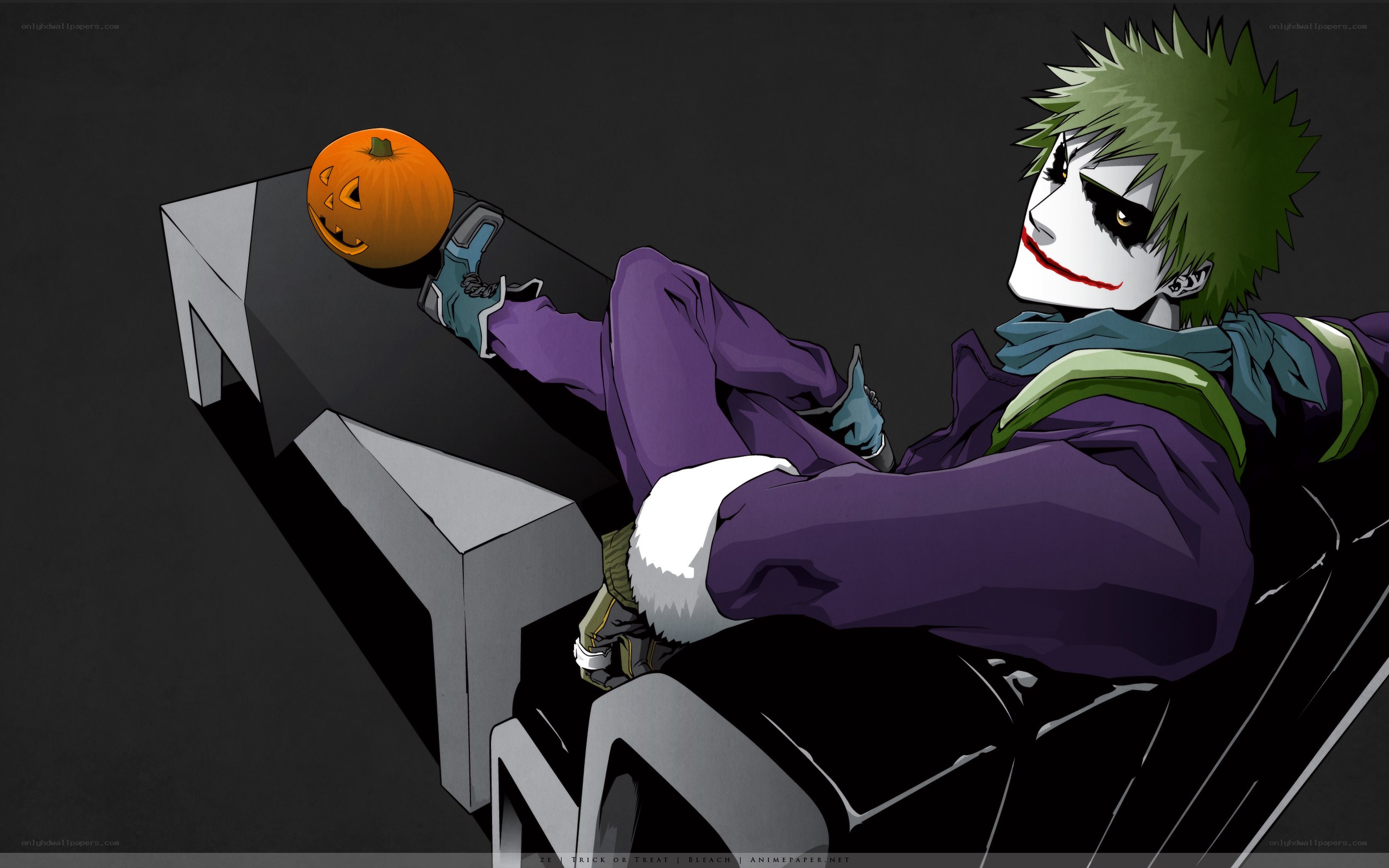 Joker character with pumpkin
