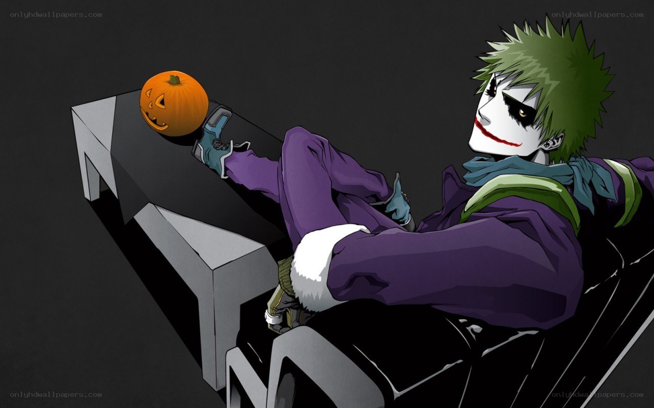 Joker character with pumpkin